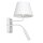 Wandlampe Wei&szlig; Stoff Lesearm E27 G9 H:38 cm konisch