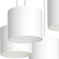 Hängelampe Weiß Stoff Metall B:58 cm 5-flmg...