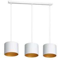 H&auml;ngelampe Wei&szlig; Gold Stoff Metall L:75 cm...