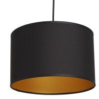 Hängelampe Schwarz Gold Stoff Metall L:75 cm blendarm