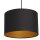 Hängelampe Schwarz Gold Stoff Metall L:75 cm blendarm