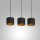 Hängelampe Schwarz Gold Stoff Metall L:75 cm blendarm