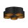 Plafonnier Tissu Métal Noir Or E27 rond Ø58 cm