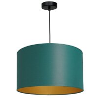 Pendelleuchte Stoff Metall Petrol Gold &Oslash;40 cm...