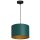 Pendelleuchte Stoff Metall Petrol Gold L:25 cm wohnlich
