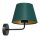 Wandlampe Petrol Gold Stoff Metall T:20 cm E27 konisch
