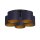 Plafonnier Tissu M&eacute;tal Bleu Or E27 rond &Oslash;58 cm