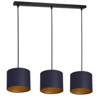 Lampe à suspendre Bleu Or Tissu Métal E27...