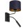 Wandlampe Blau Gold Stoff Lesearm E27 G9 wohnlich