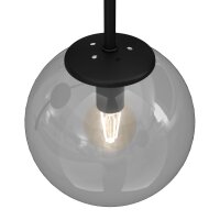 Wandlampe Metall Glas Schwarz Rauchgrau Messing E14