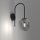 Wandlampe Metall Glas Schwarz Rauchgrau Messing E14