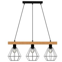 Industrial Lampe à suspendre Métal Bois...