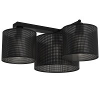 Plafonnier m&eacute;tal E27 noir 3 flammes L:43 cm LITITA