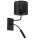 Applique murale m&eacute;tal noir E27 G9 bras de lecture interrupteur