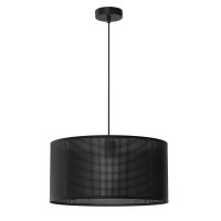 Loft Hängelampe Schwarz Metall E27 Ø40 cm rund