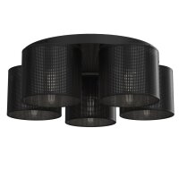 Plafonnier noir m&eacute;tal &Oslash;58 cm rond E27...