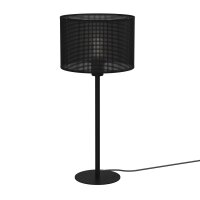Lampe de table ronde noire E27 56 cm grand m&eacute;tal