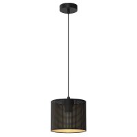 Pendelleuchte Metall in Schwarz Gold &Oslash;18 cm E27 Loft