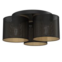 Deckenlampe Metall Ø45 cm rund E27 Loft in Schwarz...
