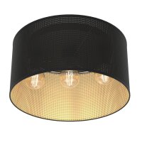 Deckenleuchte Metall Ø40 cm rund E27 Loft Schwarz...