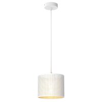 Pendelleuchte Metall in Wei&szlig; Gold &Oslash;18 cm rund E27 Loft
