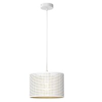 H&auml;ngelampe Metall in Wei&szlig; Gold &Oslash;25 cm rund E27 Loft