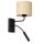 Wandlampe Rattan Metall Schwarz E27 G9 Lesearm Schalter