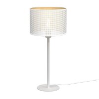 Runde Tischlampe in Weiß Gold E27 56 cm groß...