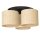 Deckenlampe Rattan Metall &Oslash;45 cm E27 Loft Schwarz Natur