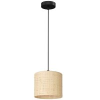 Pendelleuchte Rattan Metall Ø18 cm rund E27 Loft