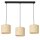 Longue lampe suspendue en rotin m&eacute;tal blanc or 75 cm