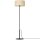 Petit lampadaire noir naturel 150 cm rotin m&eacute;tal