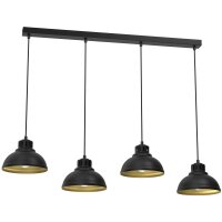 Loft Lampe suspendue noir or 4 flammes accentu&eacute;es