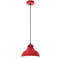 Loft Hängelampe Rot Weiß Metall Ø21 cm...