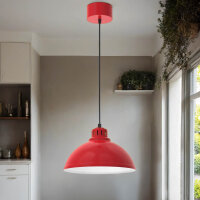 Loft Lampe &agrave; suspendre Rouge Blanc M&eacute;tal...