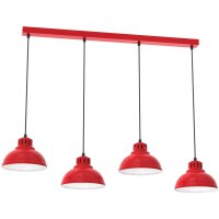 Loft Lampe &agrave; suspendre rouge blanc 4-flamme E27...