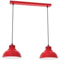 Loft Lampe &agrave; suspendre Rouge Blanc M&eacute;tal 65...