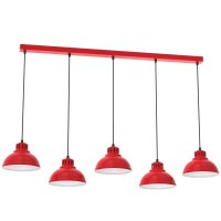 Loft Lampe suspendue XXL m&eacute;tal 125 cm E27 rouge blanc
