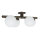 Deckenlampe Glas satiniert L:70 cm in Titanium Gold