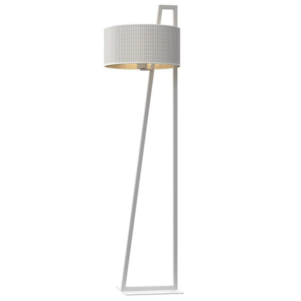 Weiße Stehleuchte Metall 150 cm niedrig E27 Modern