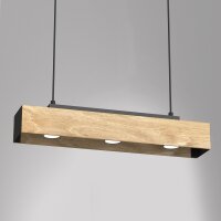 Lampe à suspendre bois métal noir L:57 cm...
