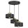 Suspension M&eacute;tal Noir Or L:46 cm E27 Loft