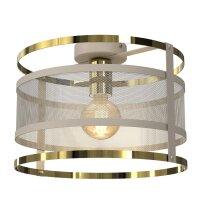 Runde Deckenlampe in Beige Gold &Oslash;30 cm Loft stylisch