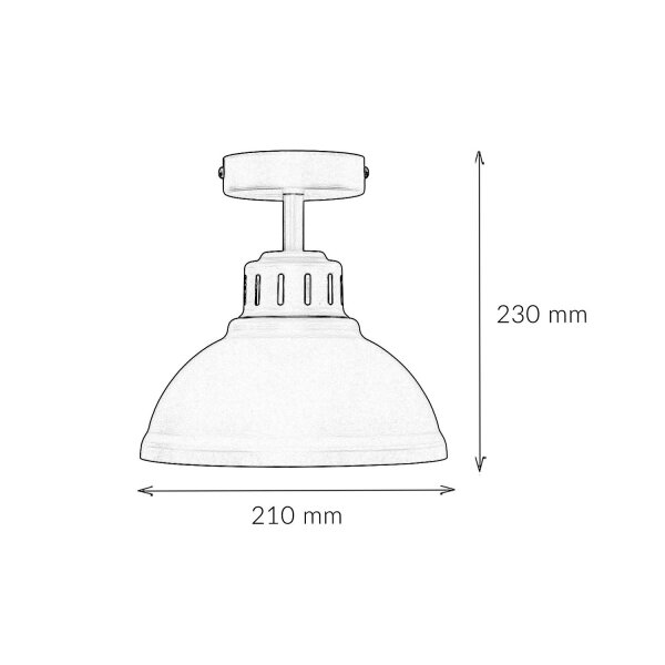 Loft Deckenlampe Metall Beige H:23 cm E27 dekorativ
