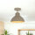 Loft Deckenlampe Metall Beige H:23 cm E27 dekorativ