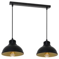 Loft Suspension Noir Or M&eacute;tal 65 cm E27 2-flmg