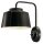 Applique murale c&eacute;ramique m&eacute;tal E27 hauteur 34 cm noir r&eacute;tro