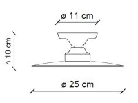 Deckenlampe Metall Keramik E27 Ø 25 cm Weiß...