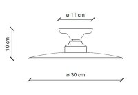 Deckenleuchte Metall Keramik D: 30 cm rund Weiß...