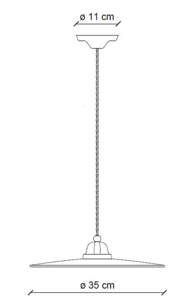 Suspension métal céramique E27 ronde D : 35 cm SANDRA